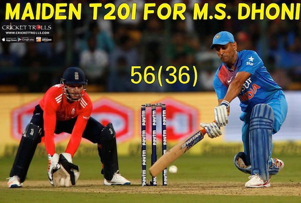 MS Dhoni maiden T20I fifty