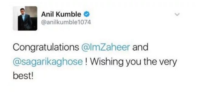 Anil Kumble tweet