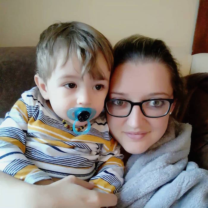 Sarah Taylor with her nephew