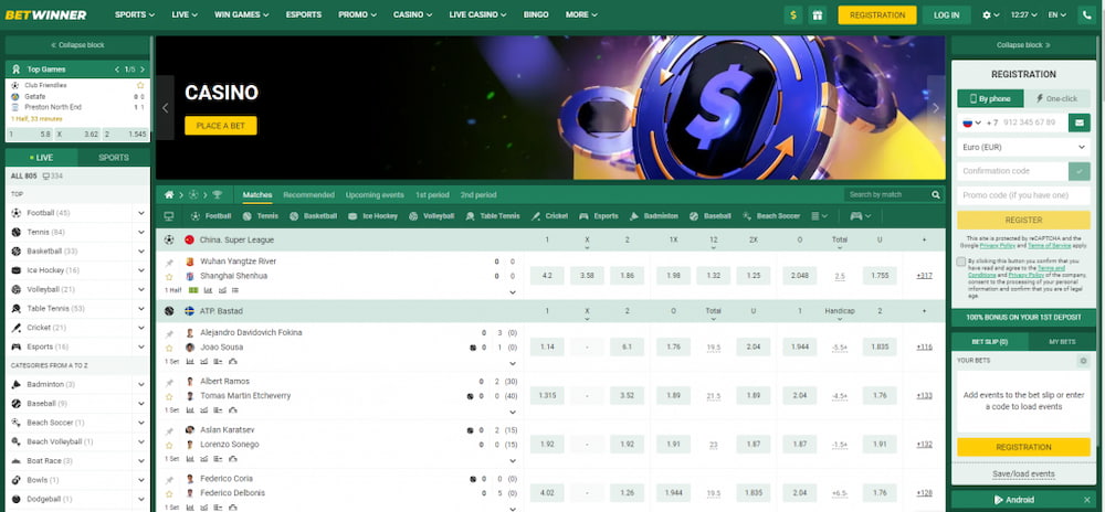 betwinner live betting