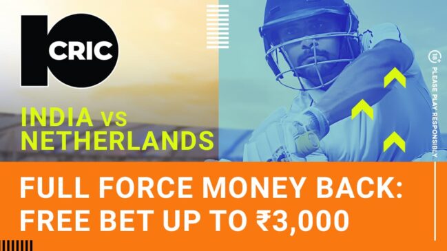 10CRIC Bonus: ‘Team India Full Force Money Back’ promo