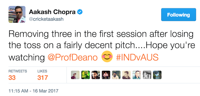 Aakash Chopra tweet