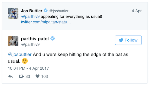 Parthiv Patel tweet