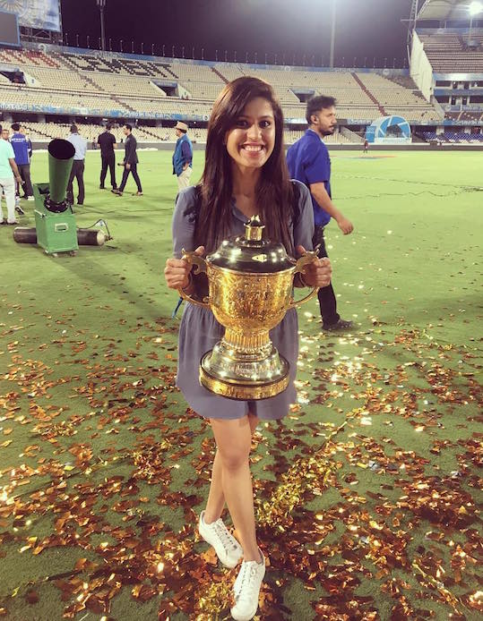 Pankhuri Sharma with IPL 2017 trophy