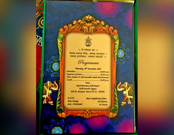 Bhuvneshwar Kumar wedding card 2