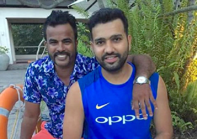 Mohamed Nilam with Rohit Sharma