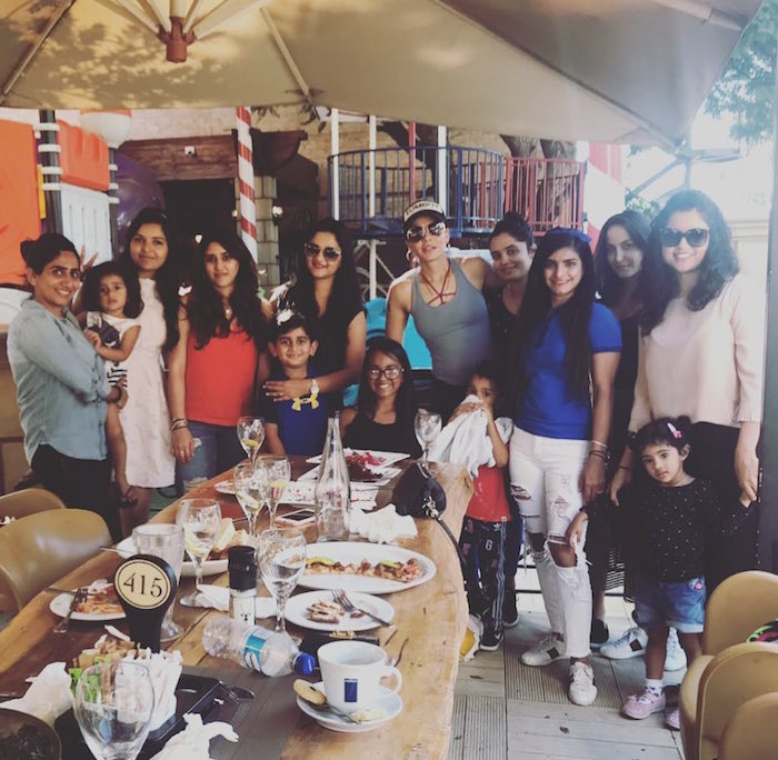 Elli AvrRam with wives of Indian cricketers