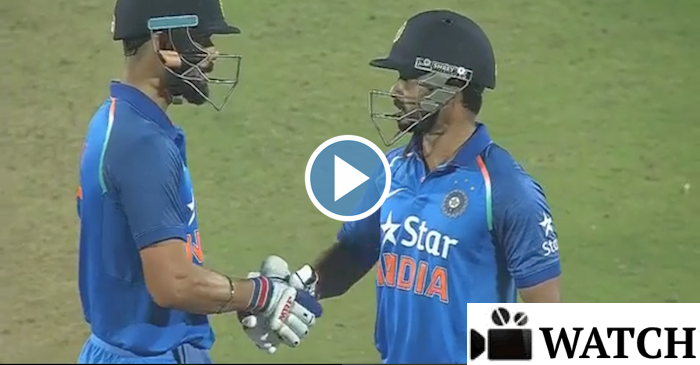 WATCH: Kedar Jadhav scores his 2nd ODI century and a gets a hug from captain Virat Kohli