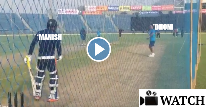 WATCH: MS Dhoni bowling to Manish Pandey in the nets