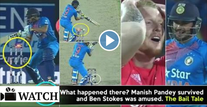 WATCH: Manish Pandey remains Not-Out despite getting clean bowled by Ben Stokes