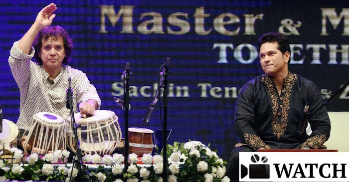 WATCH: When Master Blaster ‘Sachin Tendulkar’ Met Tabla Maestro ‘Ustad Zakir Hussain’