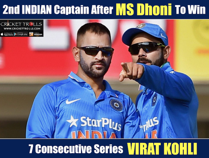 7th consecutive series win for Virat Kohli as a Captain