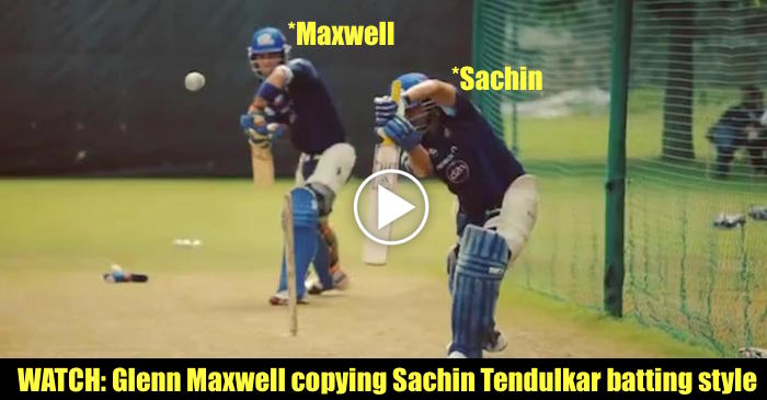 WATCH: Glenn Maxwell copying Sachin Tendulkar’s batting style
