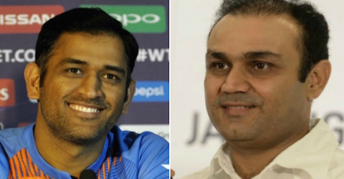 Virender Sehwag trolls MS Dhoni during the first Test between India and Australia at Pune