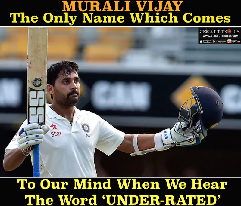 Murali Vijay : The Most Under-rated Test Player Of Team India