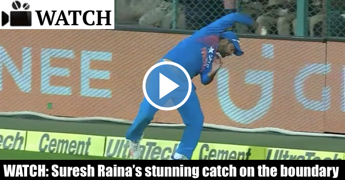 WATCH: Suresh Raina grabs a stunning catch on the boundary to dismiss Ben Stokes