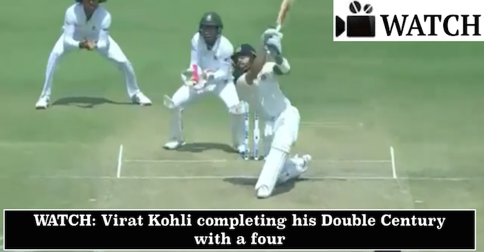 WATCH: Virat Kohli completing his record Double Hundred with a boundary