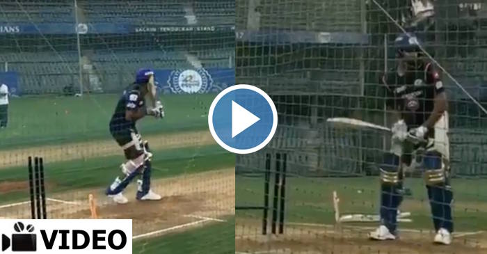 WATCH: Mumbai Indians skipper Rohit Sharma practicing in the nets