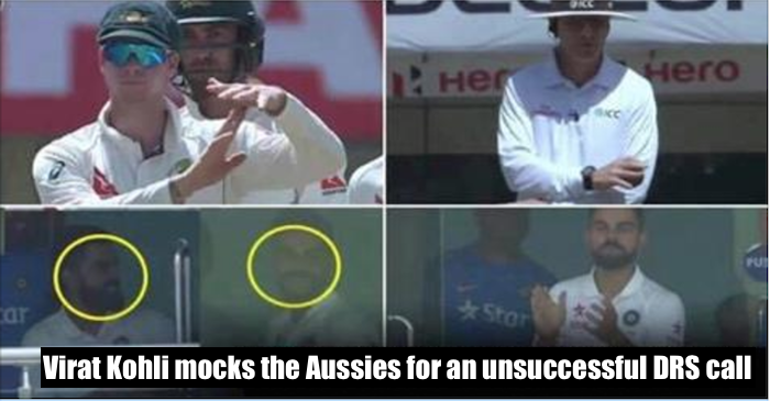 WATCH: Virat Kohli mocking the Australian team for an unsuccessful DRS call