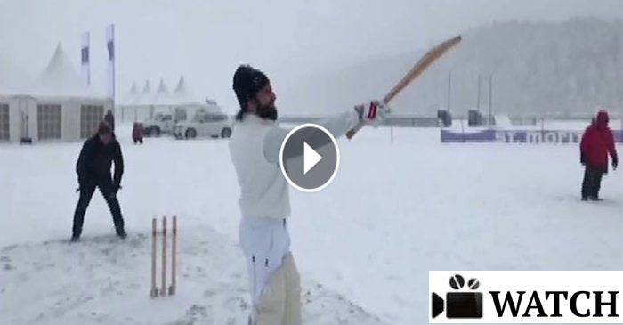 WATCH: Actor Ranveer Singh playing cricket in snow-clad Switzerland