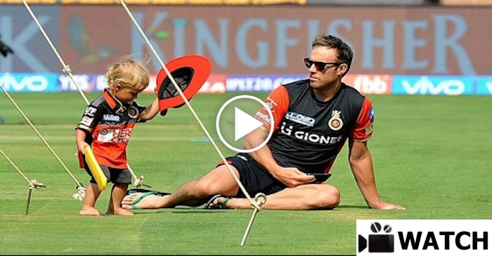 WATCH: AB De Villiers’ son Abraham trying to match father’s footsteps; plays cricket and chants ‘Go RCB’