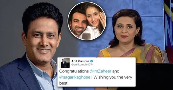 Anil Kumble and Delhi Daredevils goof up with wrong Sagarika while wishing Zaheer! Her reply made them delete their tweets!
