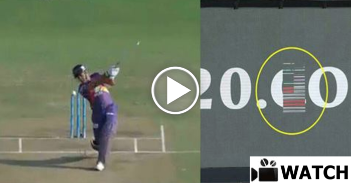 WATCH: MS Dhoni hits a SIX straight on the sight screen
