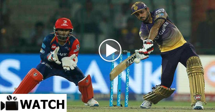 WATCH: Manish Pandey seals a tense four-wicket win for Kolkata Knight Riders