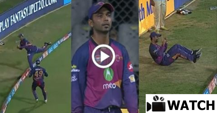 WATCH: Ajinkya Rahane shows the spirit of cricket while fielding against Mumbai Indians