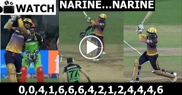 WATCH: Sunil Narine hits fastest IPL half-century against RCB