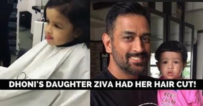 WATCH: MS Dhoni’s daughter Ziva gets her hair cut at a barber shop