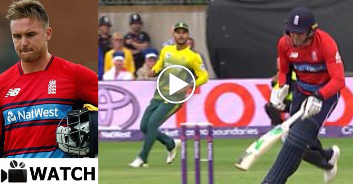 WATCH: Jason Roy given out obstructing the field during a T20I against South Africa