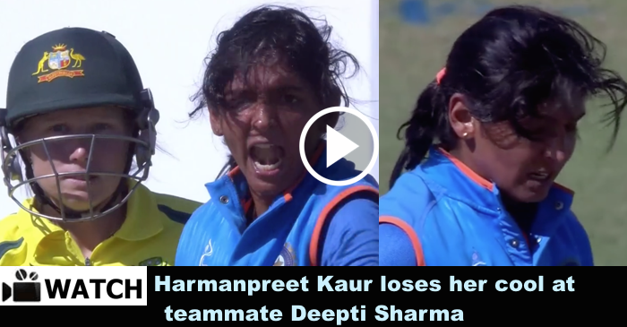 WATCH: Harmanpreet Kaur loses her cool at teammate Deepti Sharma