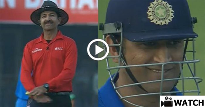 WATCH: MS Dhoni trolling the umpire like a boss