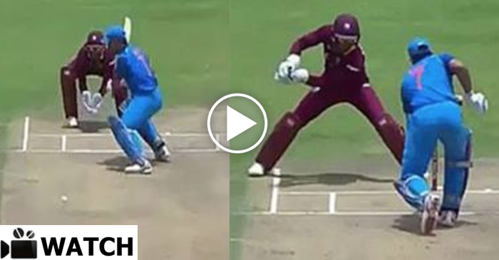WATCH: MS Dhoni avoids getting stumped using a smart trick