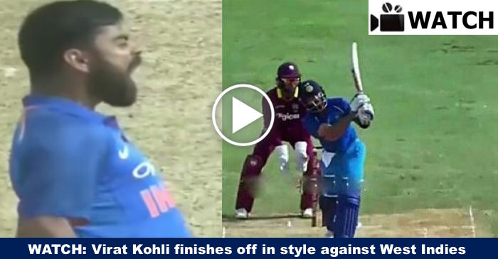 WATCH: Virat Kohli finishes off in style against West Indies