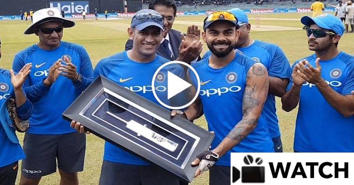 Video: Virat Kohli presents a memento to MS Dhoni on his 300th ODI