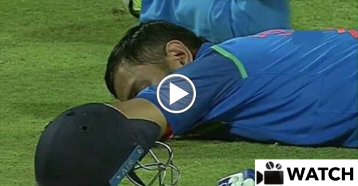 WATCH: MS Dhoni takes a nap on the field as crowd hurl bottles and stops play
