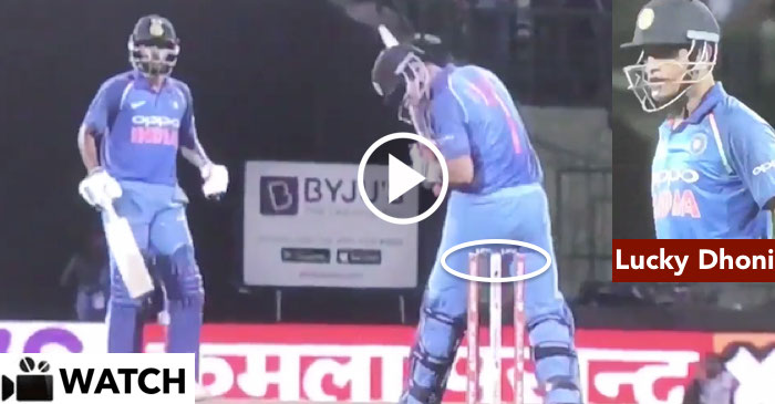 WATCH: MS Dhoni survives with lucky escape as bails don’t fall off after ball hit stumps