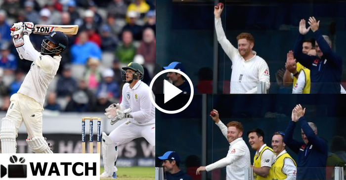 WATCH: Jonny Bairstow catches Moeen Ali’s huge six in the Old Trafford pavilion