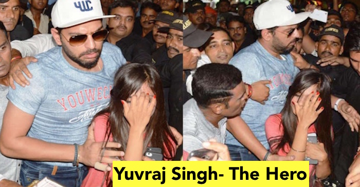 Yuvraj Singh protects a girl from mob in Varanasi