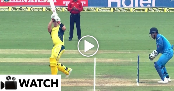 WATCH: MS Dhoni misses a rare stumping chance during the 4th ODI against Australia