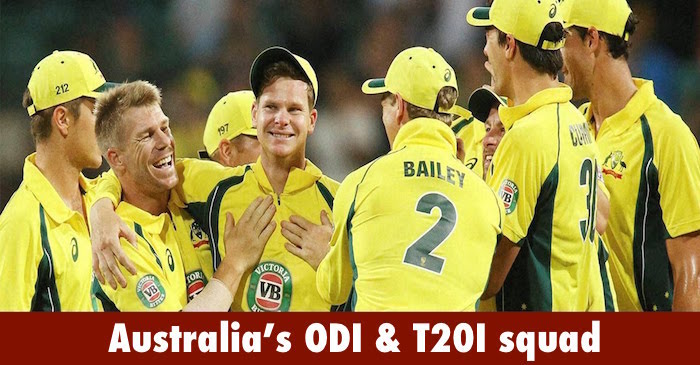 Here is the Australian squad for ODI, T20I series against India