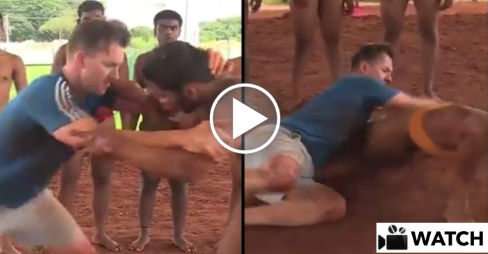 VIDEO: Brett Lee turns wrestler, spotted in Akhada performing Dangal