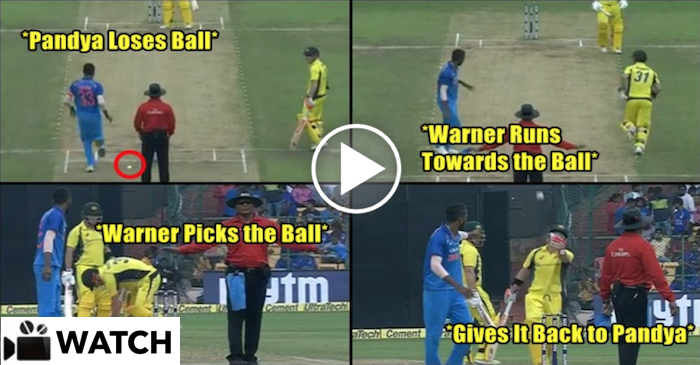 WATCH: David Warner wins hearts with his sportsmanship in the 4th ODI against India