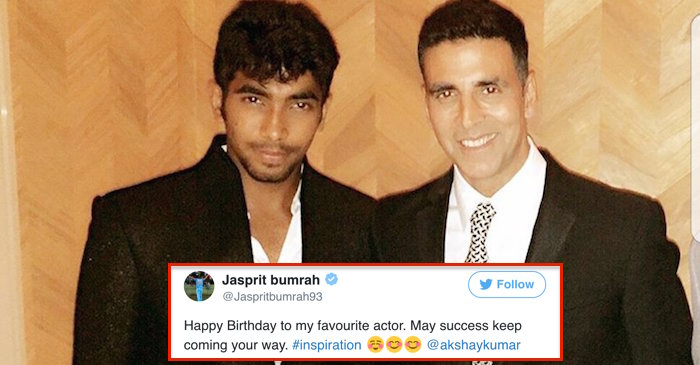 Jasprit Bumrah and other cricketers wish Bollywood star Akshay Kumar on his 50th birthday