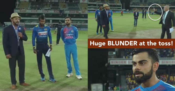 VIDEO: Huge blunder made at the toss during Sri Lanka vs India T20I