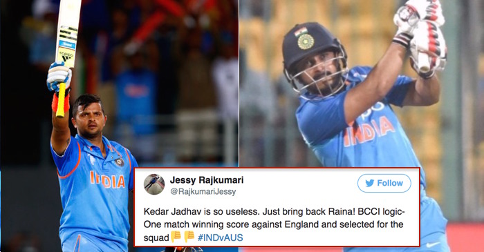 Fans call Kedar Jadhav’s innings as “useless” and wants Suresh Raina back in the Indian team