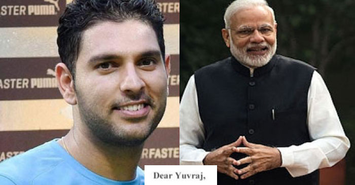 Yuvraj Singh receives an encouraging letter from PM Narendra Modi