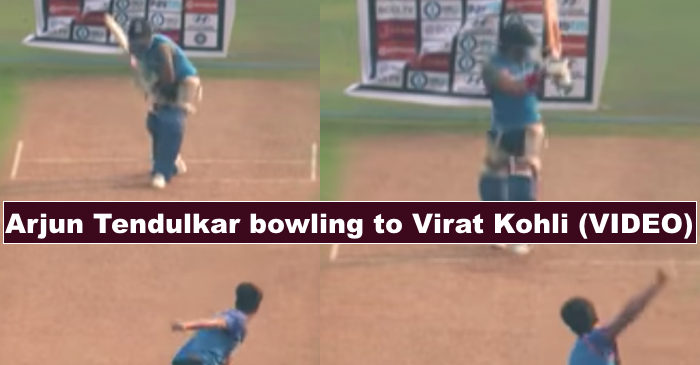 WATCH: Arjun Tendulkar bowling to Virat Kohli in the nets